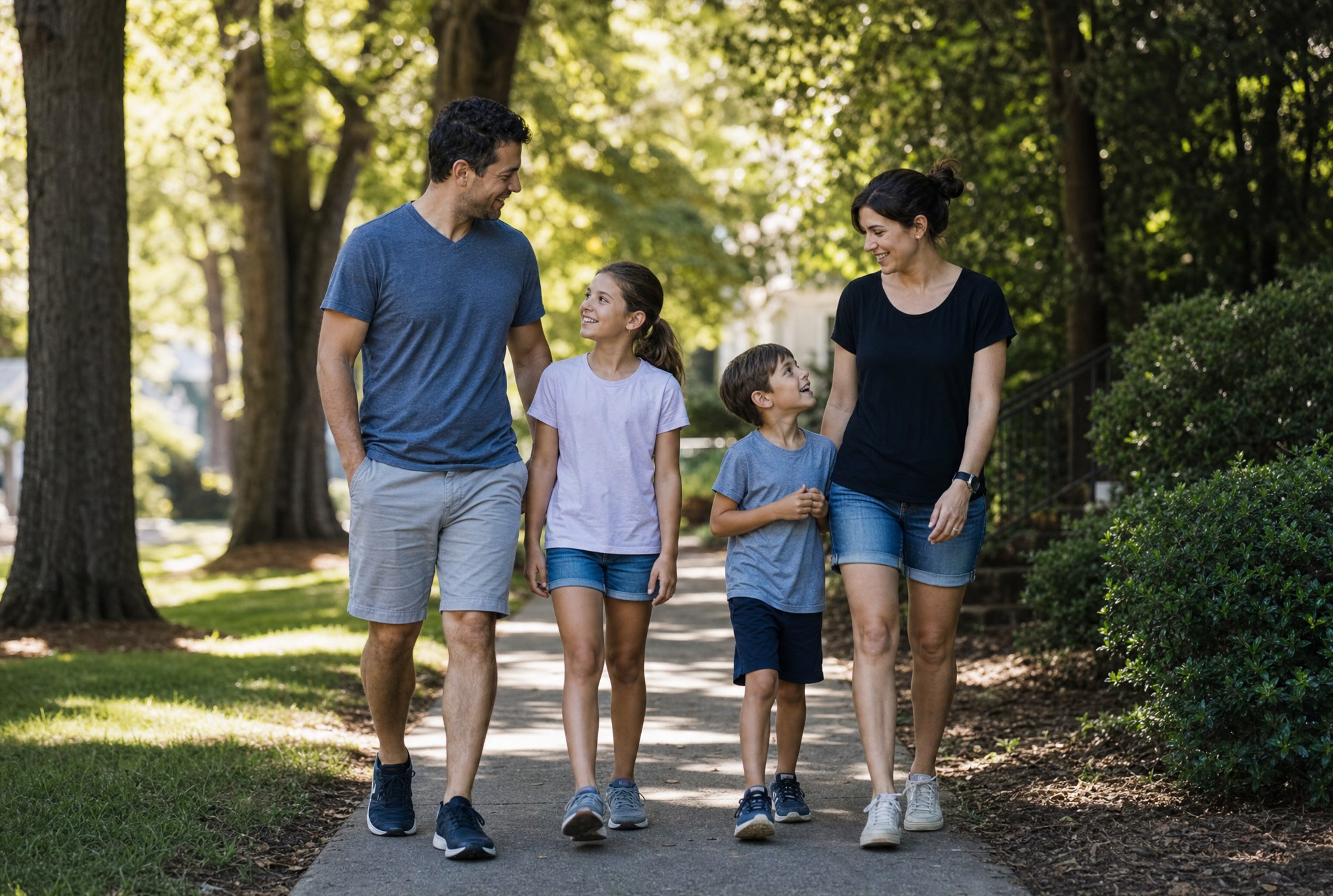 A family outdoors together